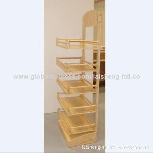 Food & Snack Display Rack with Veneer